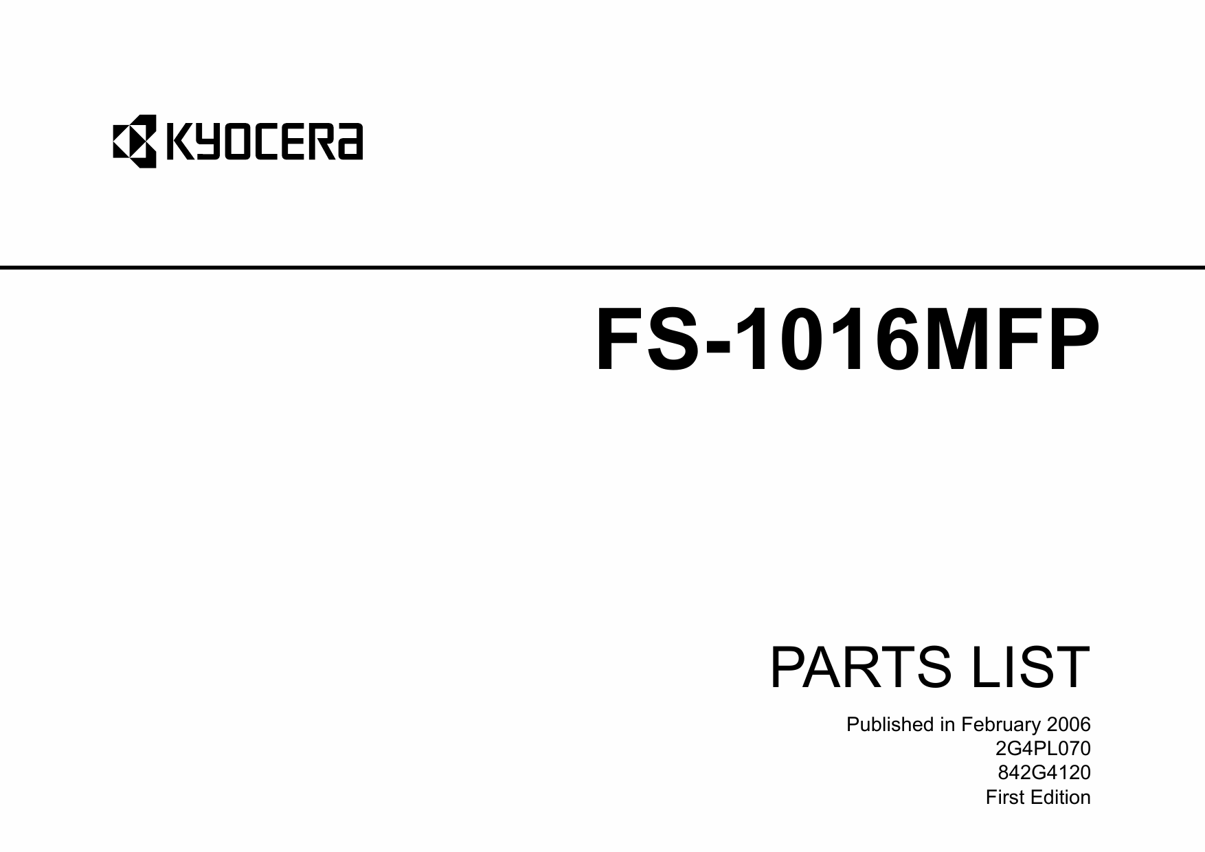 KYOCERA MFP FS-1016MFP Parts Manual-1